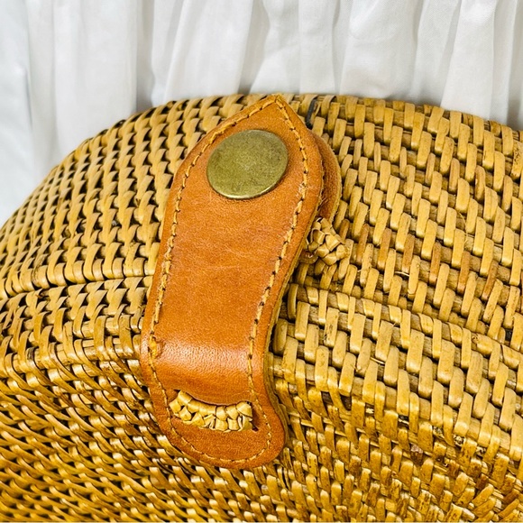 NEW Nell - Round Woven Bamboo shoulder bag - Picture 5 of 11